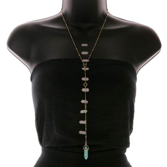 Elephant Feather Crescent Long-Necklace Gold NWT - Picture 4 of 5